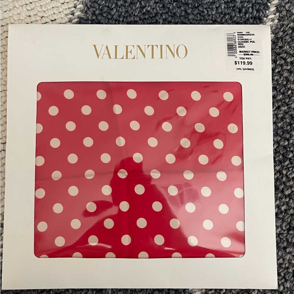 Valentino scarf pink and white polka dot